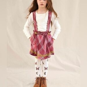MATILDA JANE | You & Me Brushed Flannel Overall Plaid Skirt